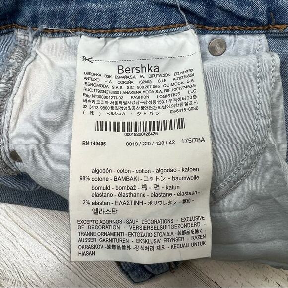 Bershka High-Rise Skinny Cigarette Jeans Sz 10 Ripped Stretch Grunge Streetwear - Picture 5 of 10